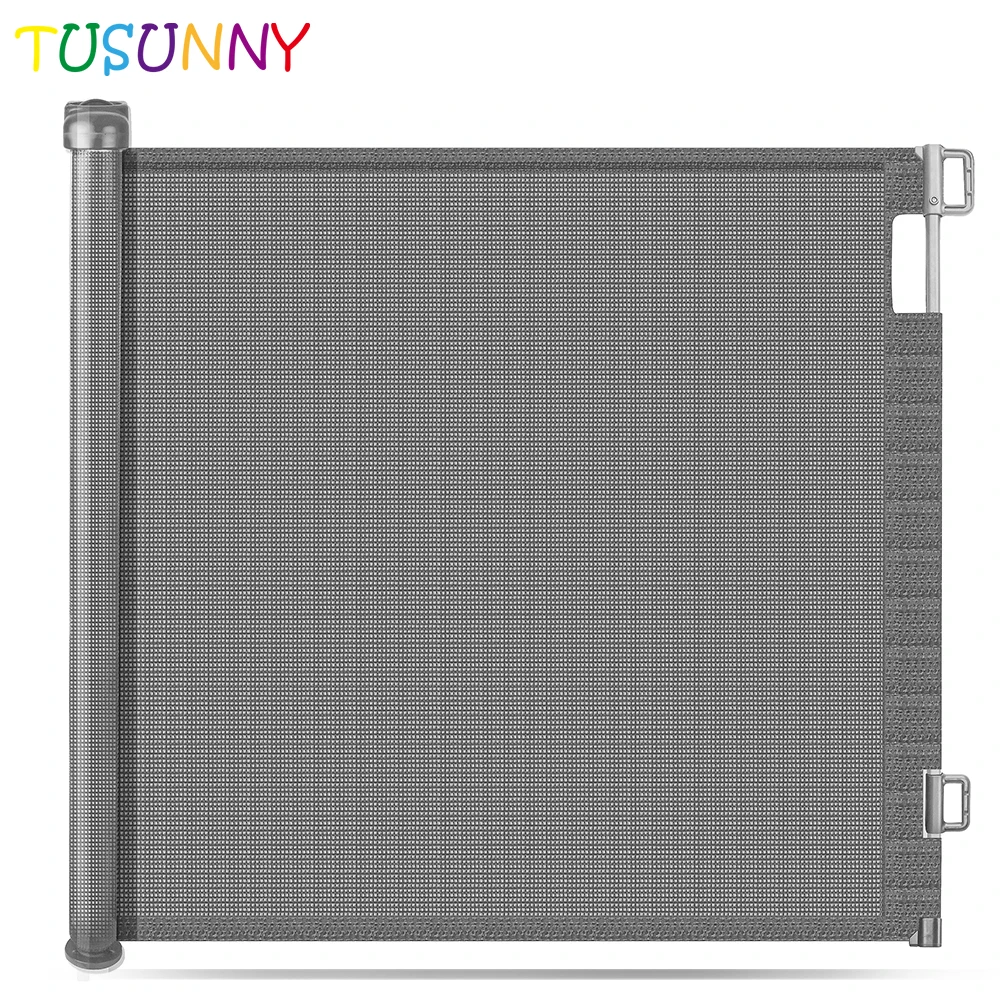 Baby Door Stair Guard Pet dog Retractable Safety Gate Portable Folding Safe Guard Infant Security Stair Gate