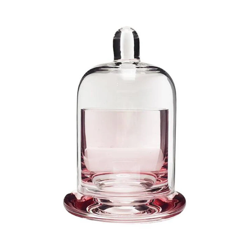 Wholesale Vasos Velas Empty Luxury Votive Dome Bell Colorful Borosilicate Glass Cloche Candle With Glass Cover