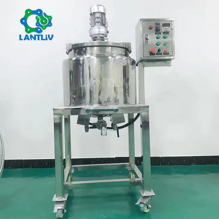 Hot Selling Liquid Paste Cosmetic Production Equipment Mixing Tank Small Detergent Fluid Mixer Body Lotion Cream Making Machine