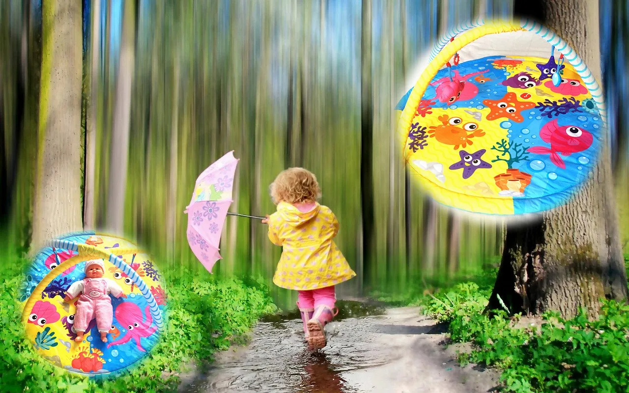 Baby  Gym with 4 activity toys nursery rugs house play gym activity safety babies kids mat