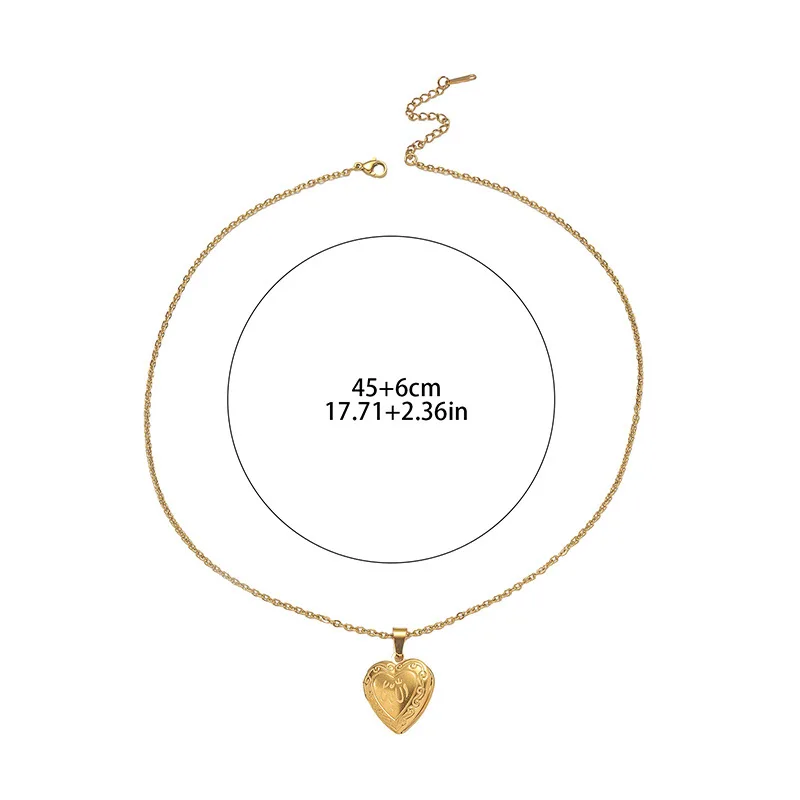 Hot Sale Stainless Steel Islamic Arabic Necklace Personalized Open Photo Frame Necklace Muslim Pendant Jewelry For  Men Women