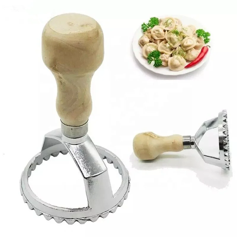 DIY Dumpling Tool Dough Cutting Mold Pastry Maker Ravioli Cutter cookie Stamp press With Wooden Handle For Biscuit Mold