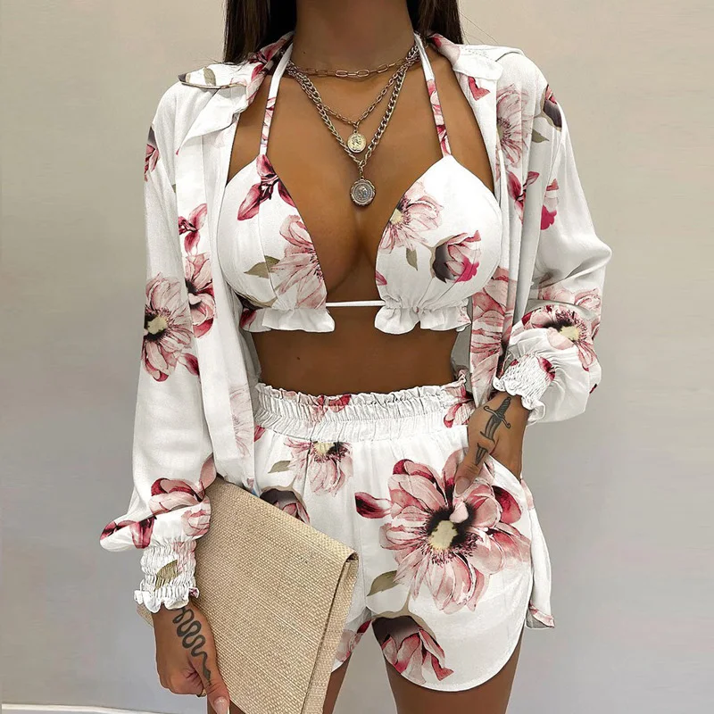 Sexy banana bikini swimsuit fashionable floral bikini set fashionable printed sweet and spicy set