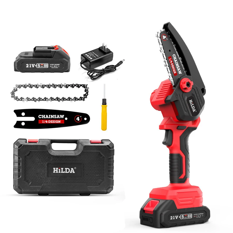 Popularity High Power 21V chain saw wood cutting machine 4 inches 6 inches mini chain saw Portable chainsaw chain saw