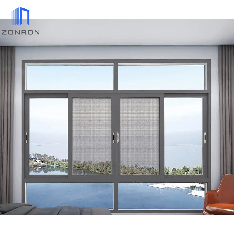 Zonron Customized Horizontal View Floor To Ceiling Window Glass Windows For House Impact Resistant French Style Window