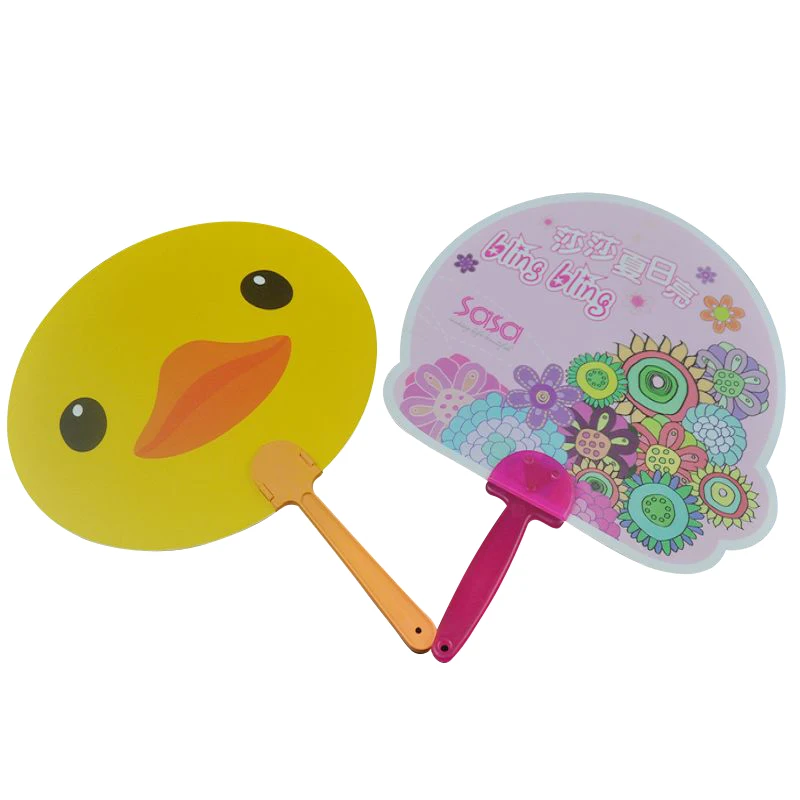 
Factory custom plastic printed personalized pp hand fan 