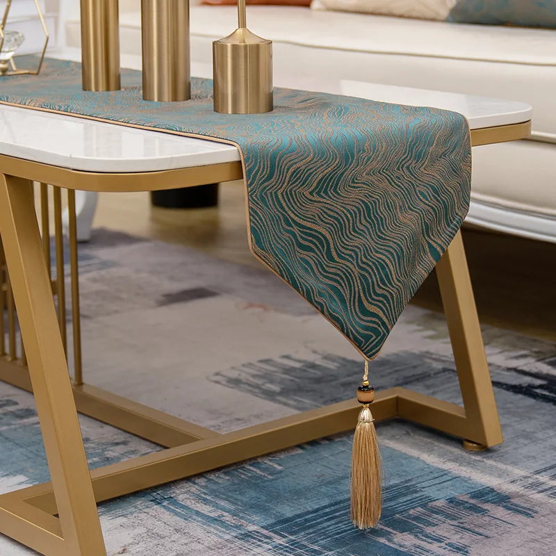 American Dining Table Table Runner Light Luxury Modern Minimalist Corrugated Washable Table Runner