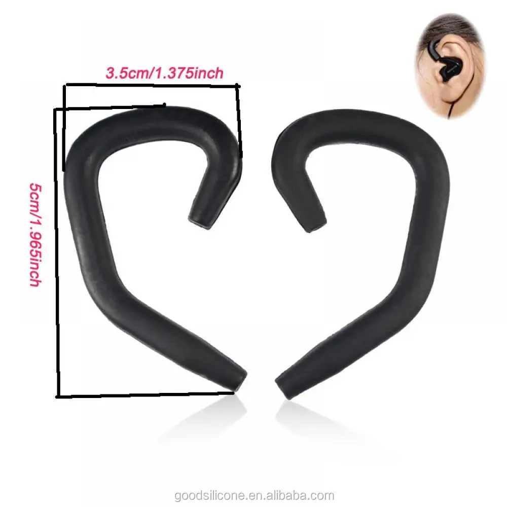 high quality non-toxic unisex waterproof earphone k silicone ear hooks