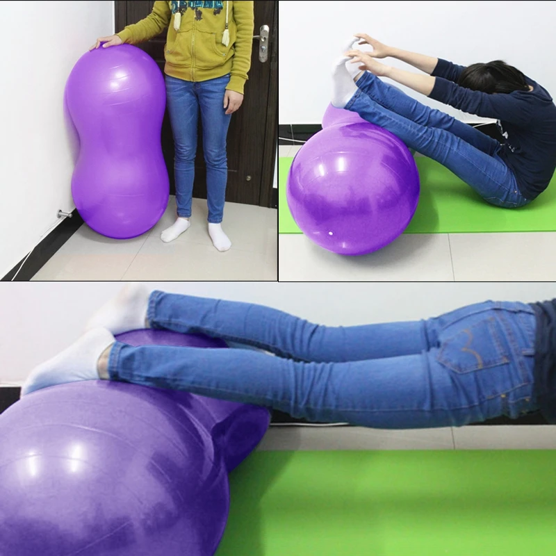 Peanut Yoga Balls Pilates Gym Balance Fitness PVC Explosion Proof Massage Balls with Inflator Air Plug