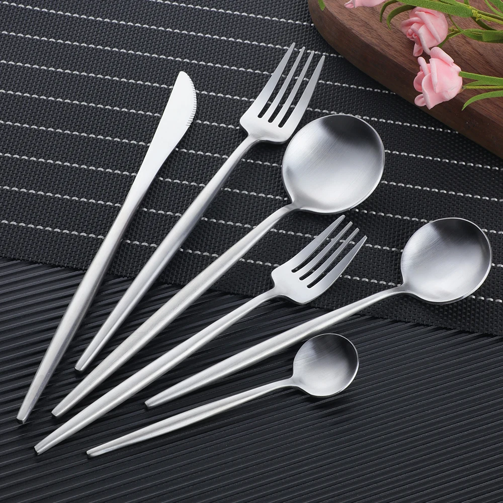 Wholesale 6pcs Knife Spoon And Fork Set Bulk Gold Cutlery Set