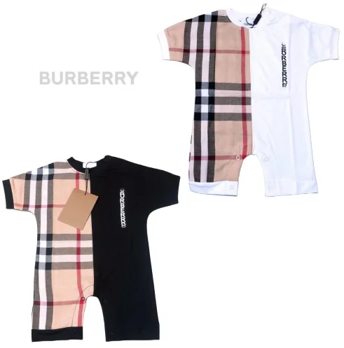 RUNTEN  Luxury brand Designer Summer Black and White Baby Boys 100% cotton plaid tights Girls Baby Jumpsuit Shorts Baby Clothes