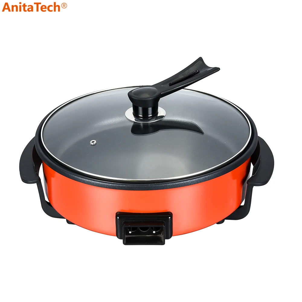 Electric Frying Pan Non-Stick Electric Pizza Pan Electric Baking Pan Griddle Cake Home Party 1.2L