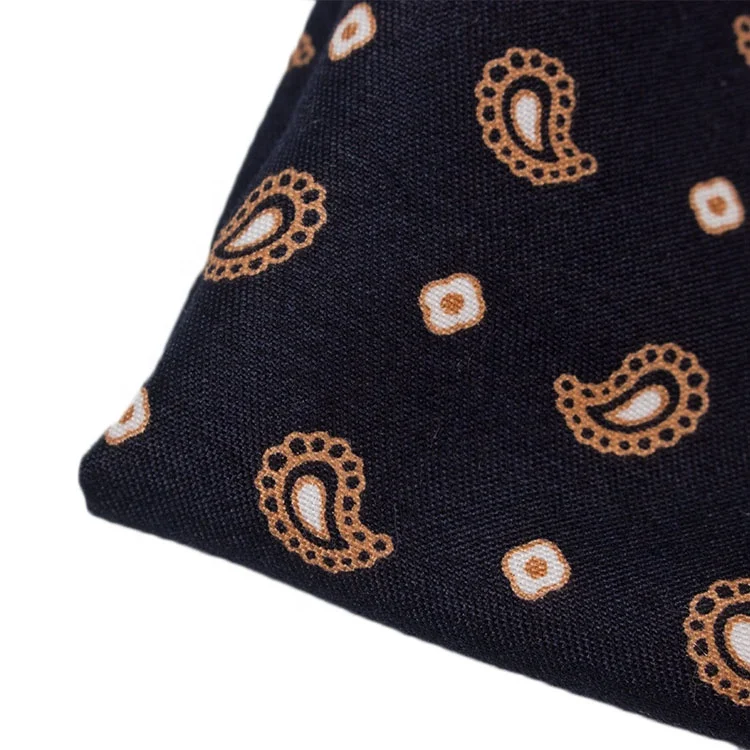 Classic Plaid leaf Polyester Pocket Square 24cm Men Black  Hanky Party Daily Handkerchief Tuxedo Gift Accessory