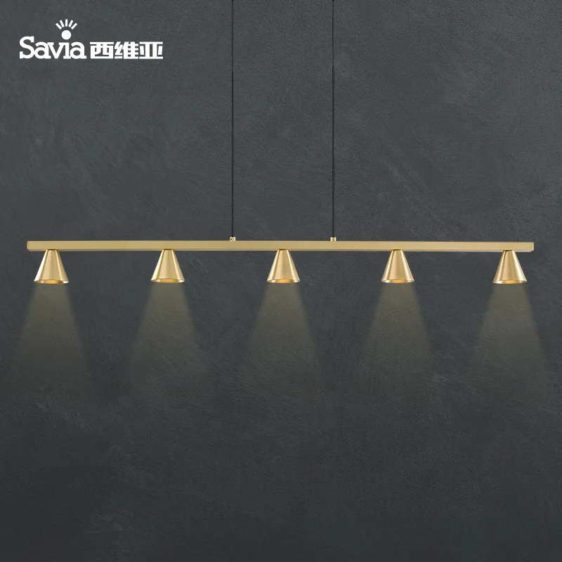 Savia LED 5xGU10 Modern Indoor Kitchen Island Designer Ceiling Chandeliers Lamp Copper Brass Gold Pendant Light For Dining Room
