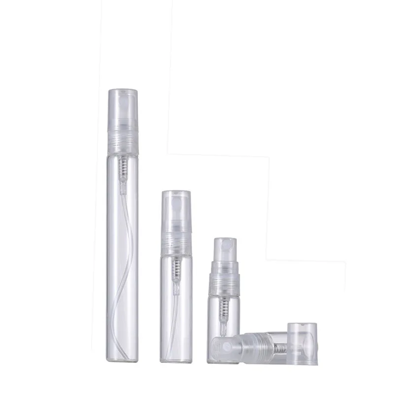 2ml 3ml 5ml 10ml mini clear glass perfume bottle spray press pump perfume filling container