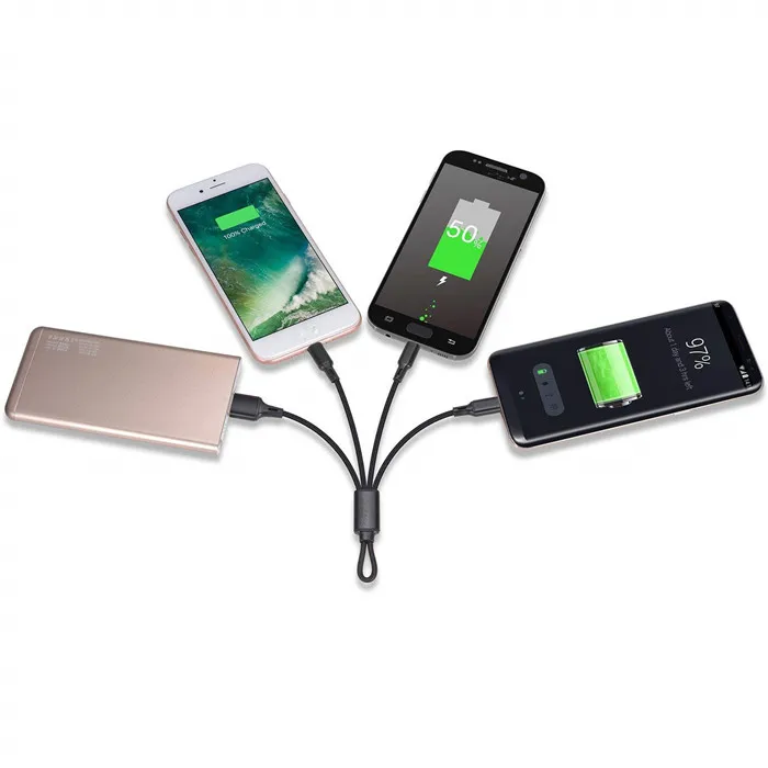 Marketing Promotional Gift Customized Logo 3 in 1 Portable Multifunction Fast Charging Keychain Charging USB Cable