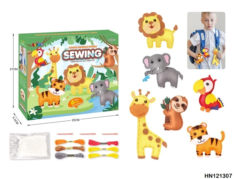 Wholesale DIY Felt Sewing Art Crafts Kits Woodland Forest Creature Plush Animal Shape for Kids Best Educational Toy Gift