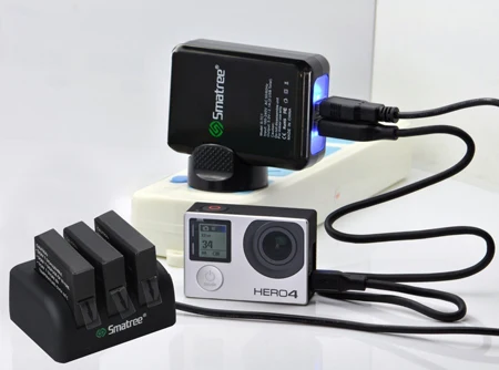  Smatree 1290 мАч литий-ионная расширенная батарея AHDBT-401 AHDBT401 AHDBT 401 для GoPro Heros 4 Аксессуары ванной комнаты с 3-канальный блок питания зарядное
