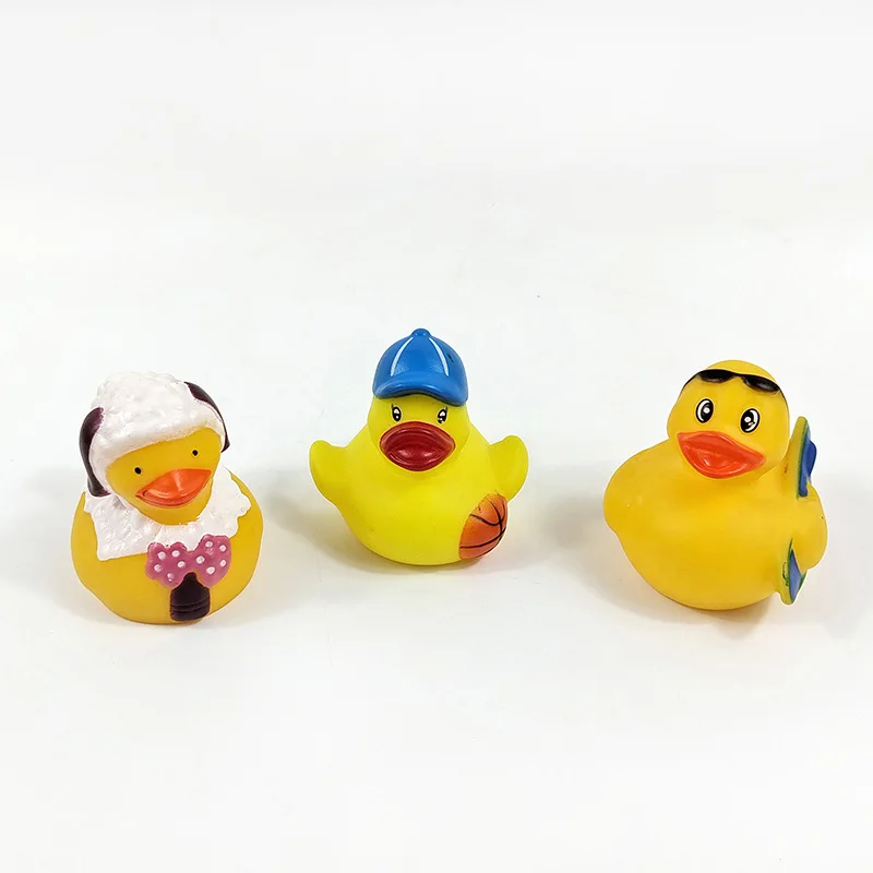 Rubber Ducks Baby Bath Toys Cute Little Yellow Duck with Squeeze Sound Soft Baby Pool Toy Birthday Christmnas Gifts For Children