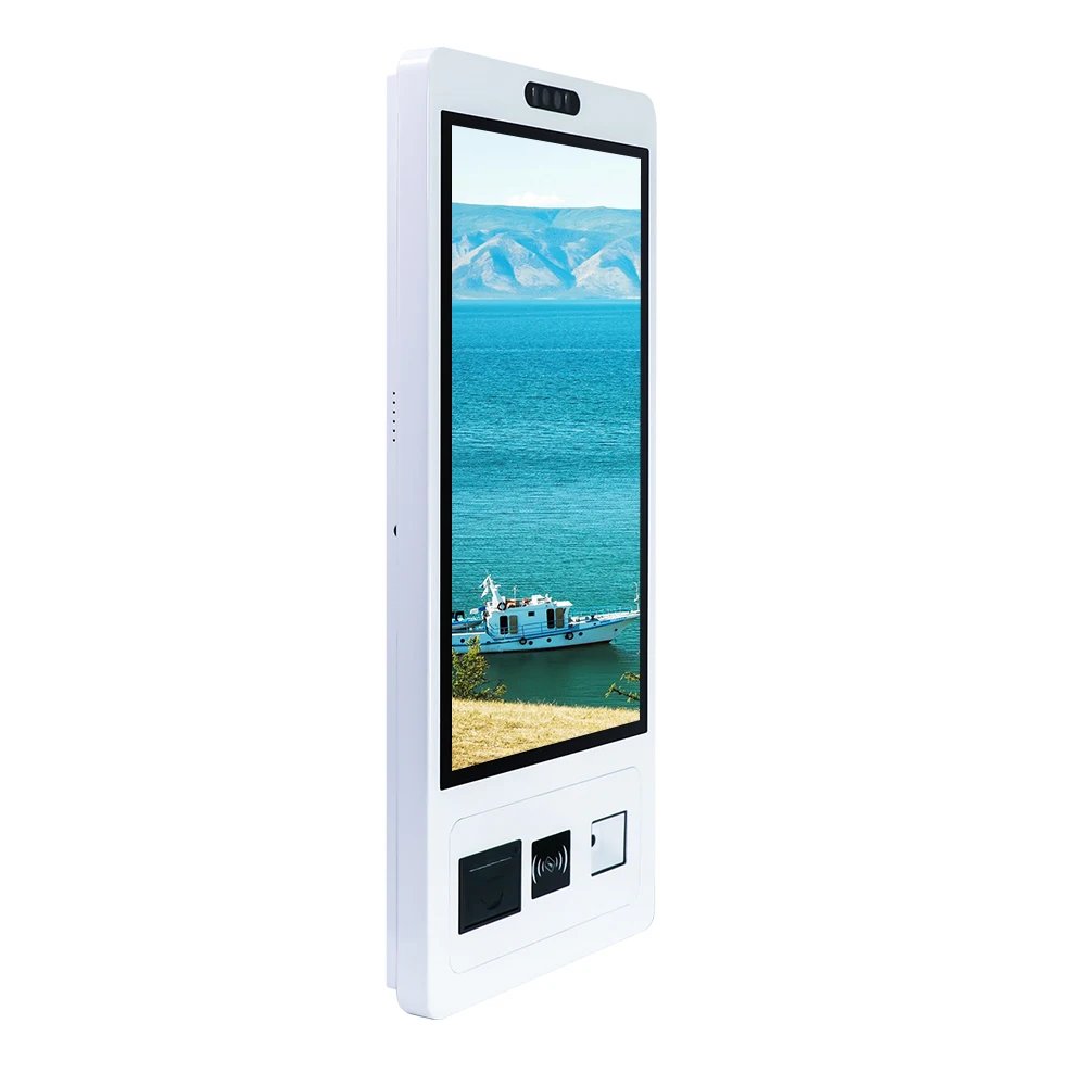 23.8 Inch Android All In One Touch Screen Touch Panel Pc Self Service Kiosk Machine For Payment Kiosk With Printer Card Reader