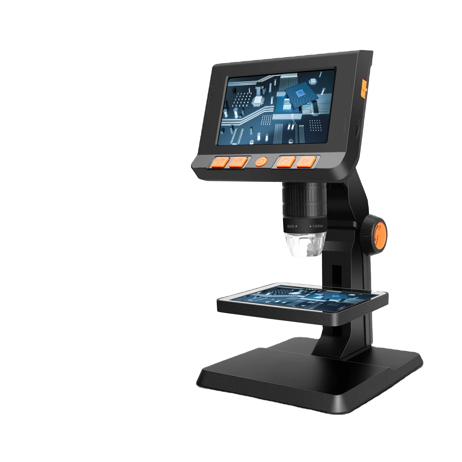 Цифровой электронный микроскоп P110, 4,3 дюйма, 1080P, с регулируемым HD-экраном и usb, электронный микроскоп с ручной фокусировкой и 8 светодиодами, 1000x