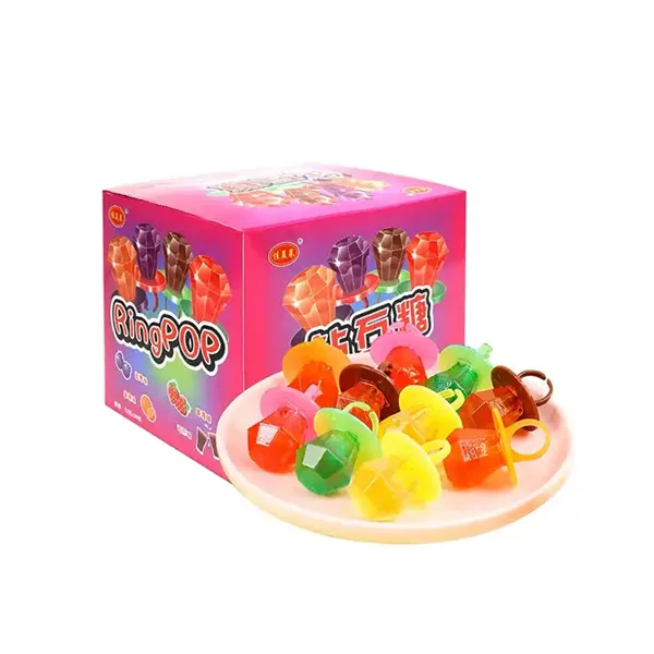 Wholesale Halal Diamond Ring Pop Hard Candy Toys Lollipop Sweet