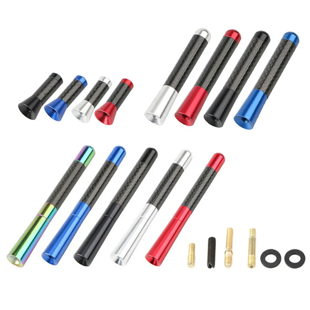 Amplitude Modulation FM Radio Signal Receiver Aerials Base Replacement Roof Shark Fin Carbon Fiber Car Antenna