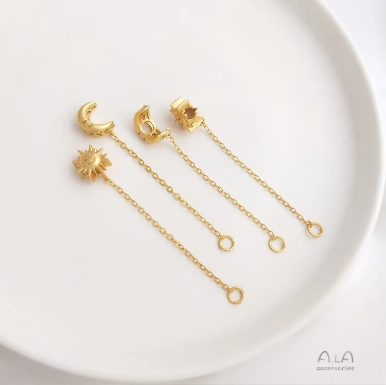 Модные браслеты аксессуары Луна солнце большое отверстие Бисер подвеска Цепочка Сделай Сам бисер браслет разделитель