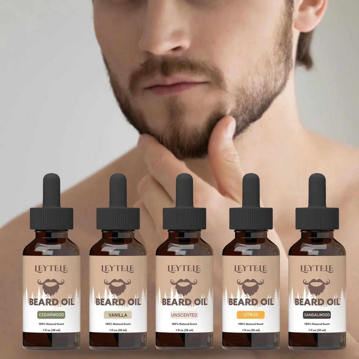 Organic Men Mustaches Soften Moisturizing Cedarwood Sandalwood Vanilla Men Care Growth Beard Oil For Men Growth