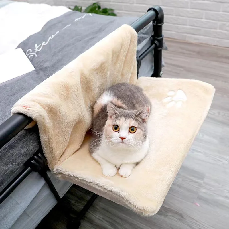 Pet Cat Animal Hammock Luxury Radiator Bed Hanging Winter Warm Fleece Basket Hammocks Metal Iron Frame Sleeping Bed for Cats