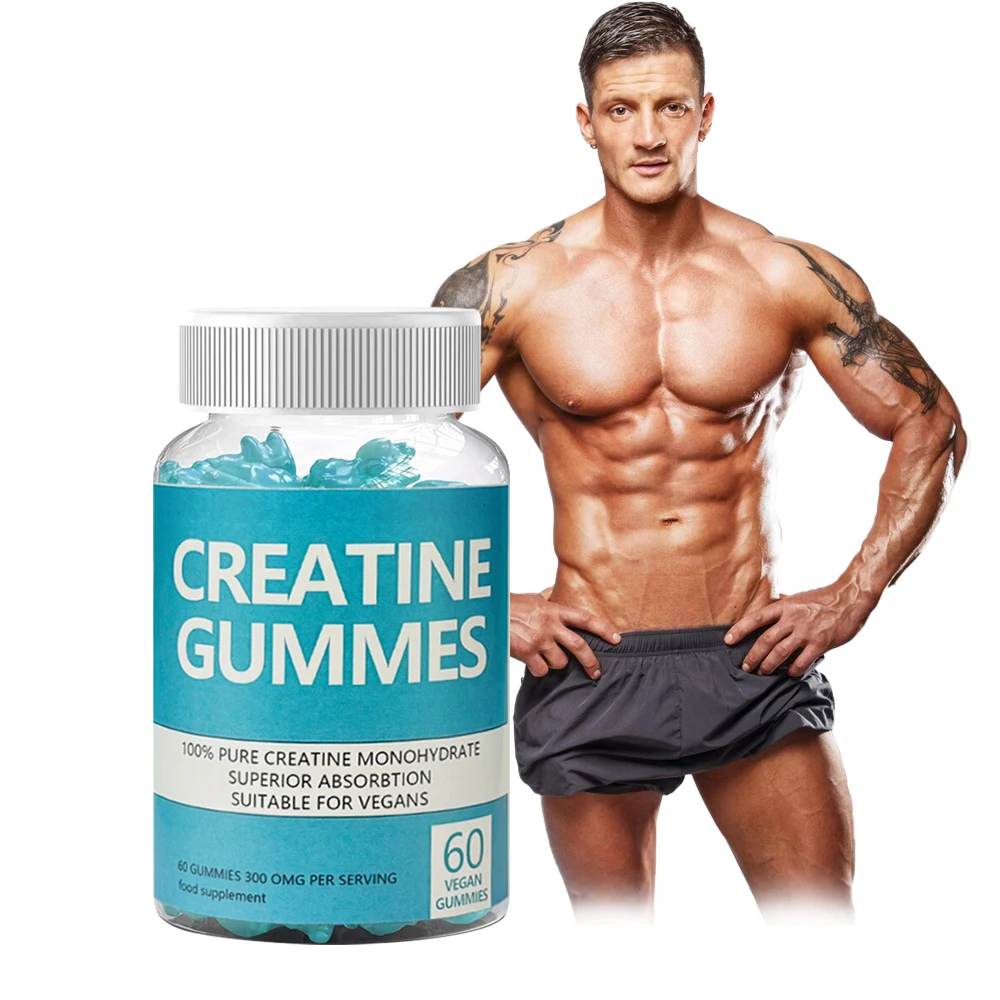 OEM Energy Supplements Muscle Building Creatine Monohydrate Gummies with L-Taurine Alpha GPC  for Muscle Growth Pills