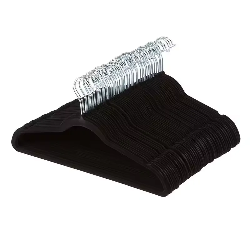 China supplier black velvet suit hanger wardrobe clothes hanger display for closet