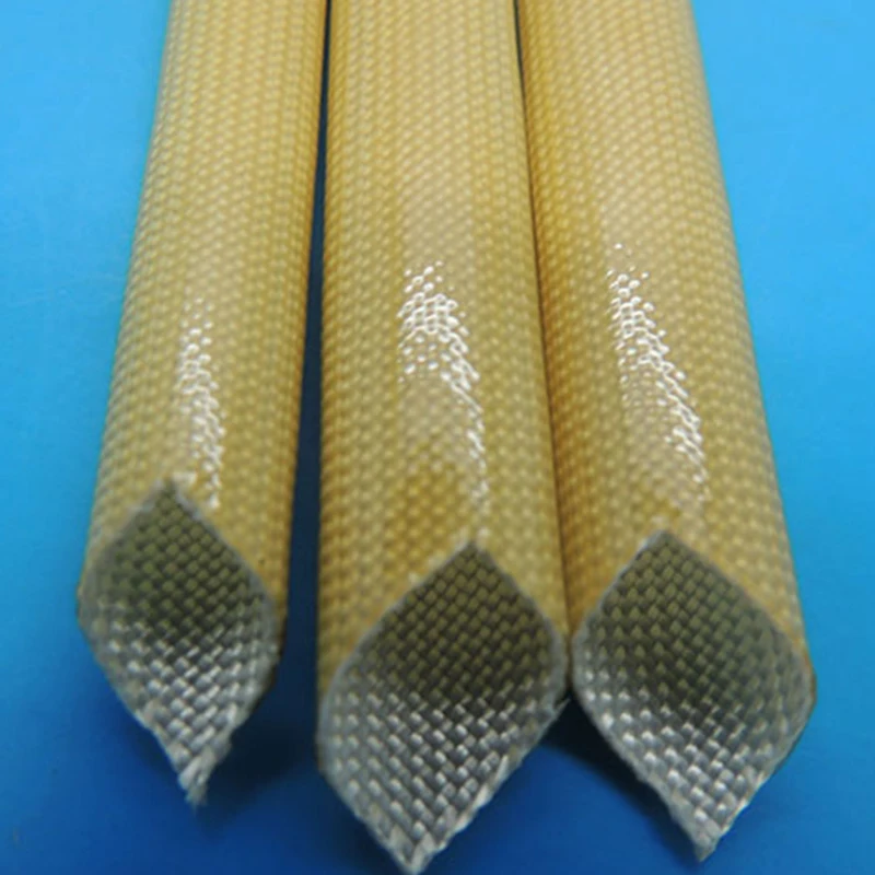 4KV Electric Motor Insulation PU Varnish Fiberglass Braided Glass Fiber Sleeve