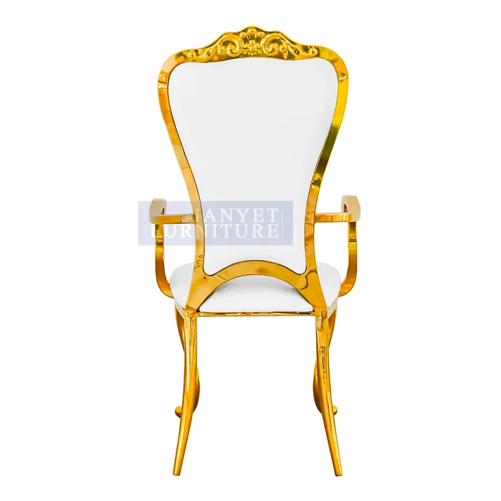 Hot Selling Wedding Event Armrest Gold Stainless Steel Chair On Sale
