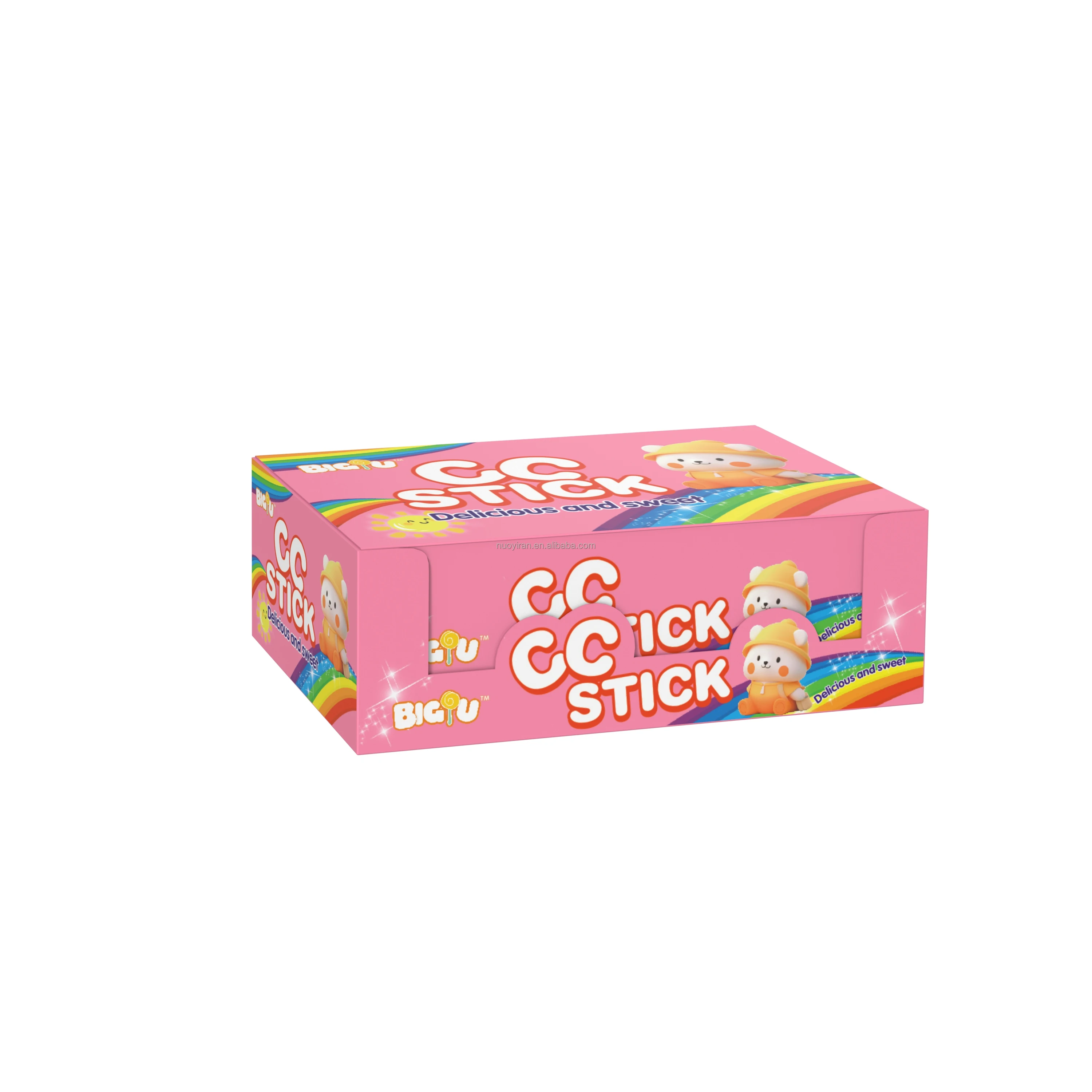 Wholesale high quality and cheap colorful mixed fruity sweet and sour CC stick  candy
