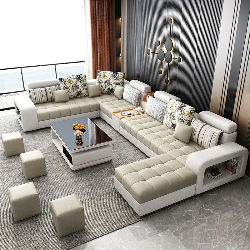 Modular Modern Corner Beds Sectional L shape Sofa Set Furniture Couch  Living Room Sofas