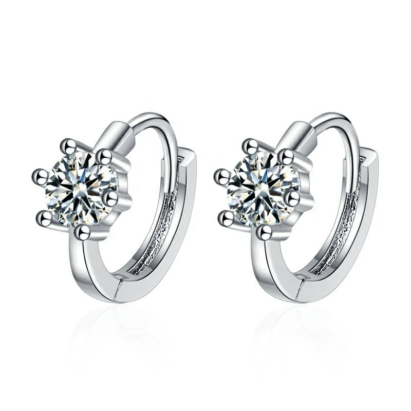 
Simple Designed Hoop Huggie Earring 925 Silver Women Girls Jewellery 