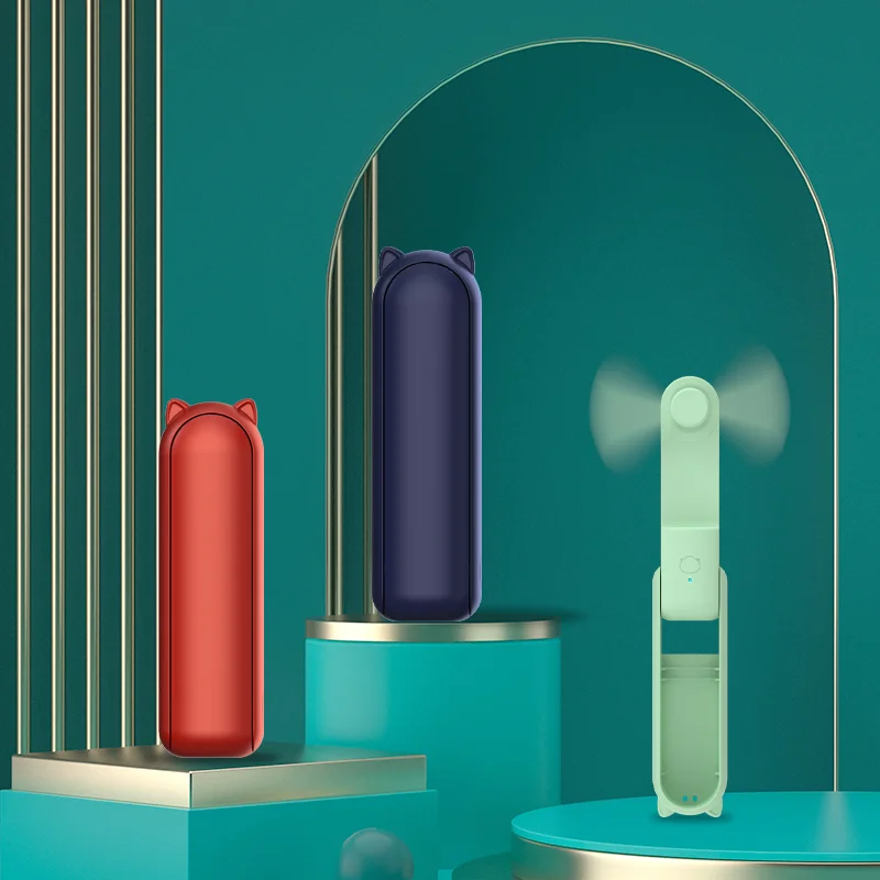 Handheld Mini Fan 2 IN 1 Hand Fan Portable USB Rechargeable Small Pocket Fan with Power Bank Flashlight Feature Travel