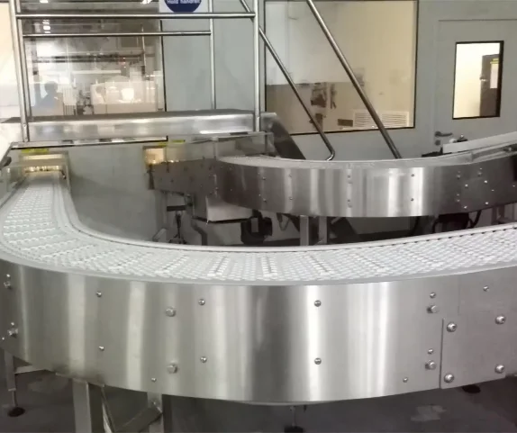 90 degree circular conveyor belt turning curved conveyor