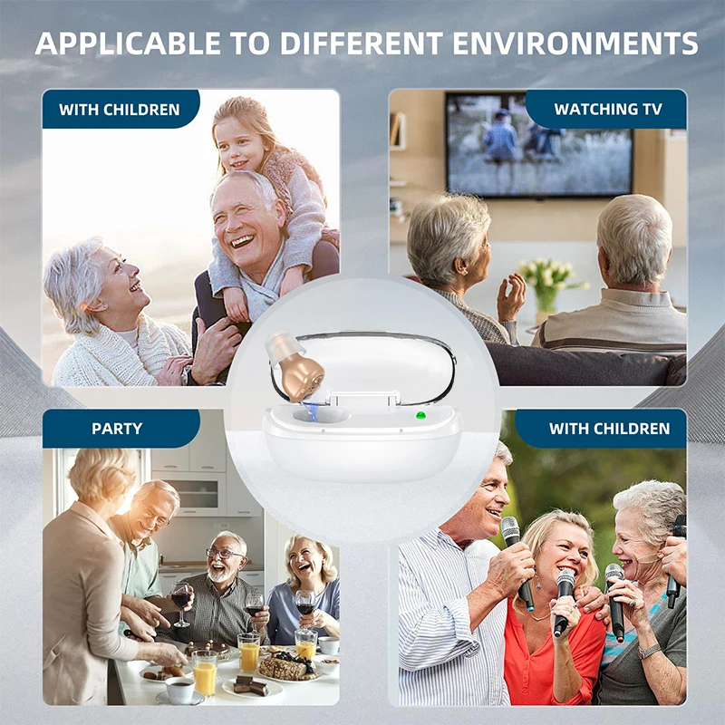 New Product Ideas 2024 Great-Ears Cic Hearing Aids 2 Channels Sound Amplifier In-Ear Rechargeable Hearing Aids