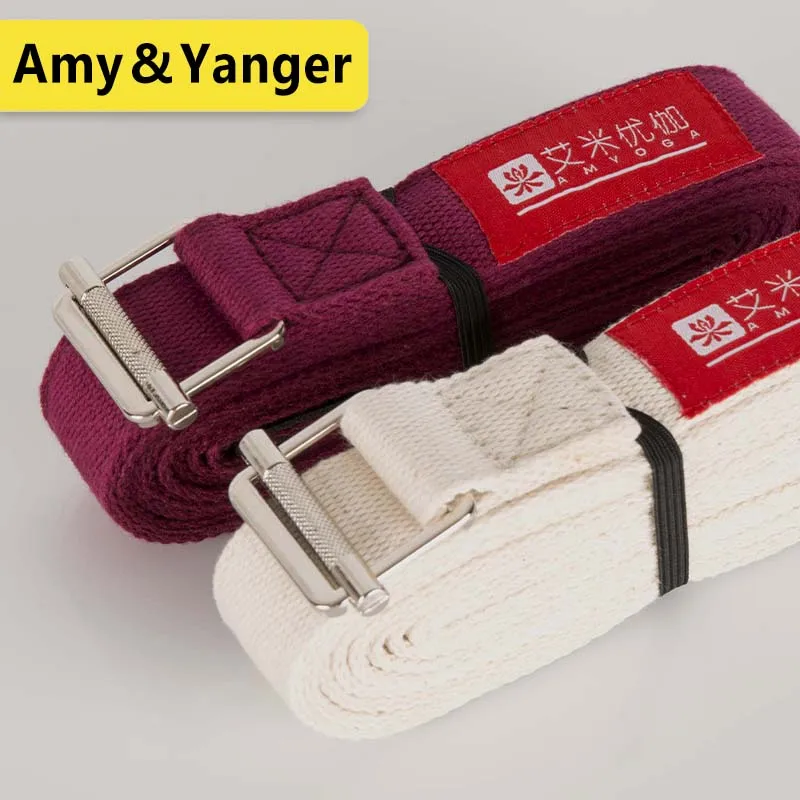 new buckle narrow yoga stretch strap yoga belt cotton for Iyengar yoga 2.5cm wide