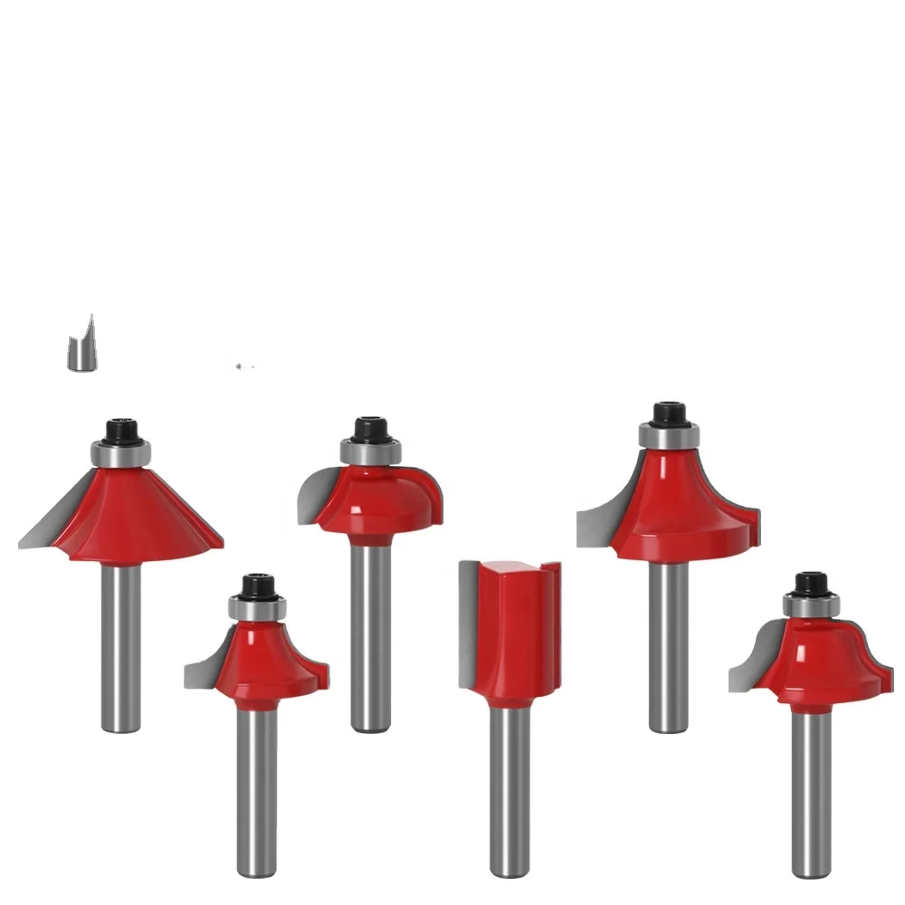 15 pieces set with 14 handles 1/4 inch Woodworking Milling Cutter Carbide   woodworking milling cutter