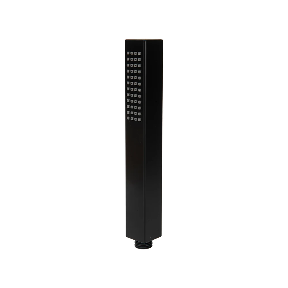Wall Mounted Bath Shower Black Bath Water Saving Rectangle  Massage Handheld Shower