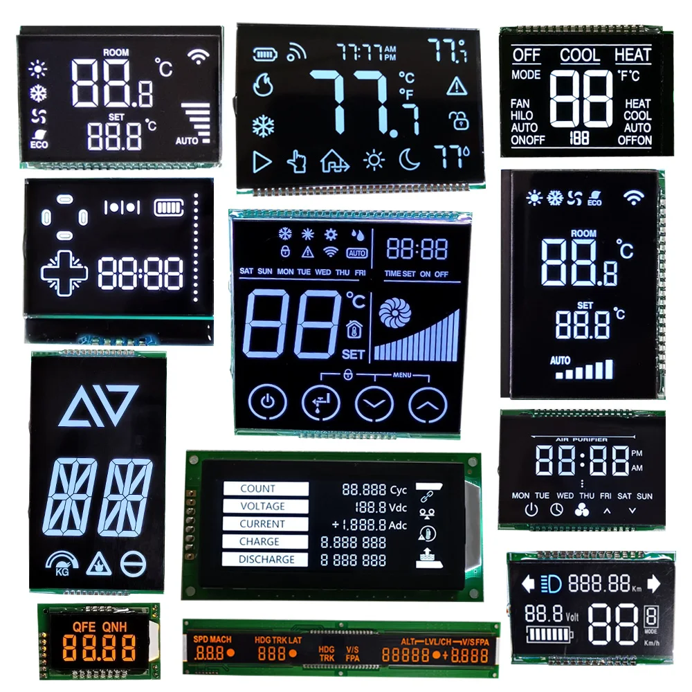 27 years lcd manufacturer factory monochrome seven segment custom temperature controller thermostat lcd segment display