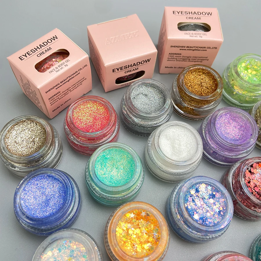 MLM Cosmetics Manufacturer OEM/ODM Private Label Party Festival Multichrome Pigment Chameleon Eyeshadow Gel Glitter