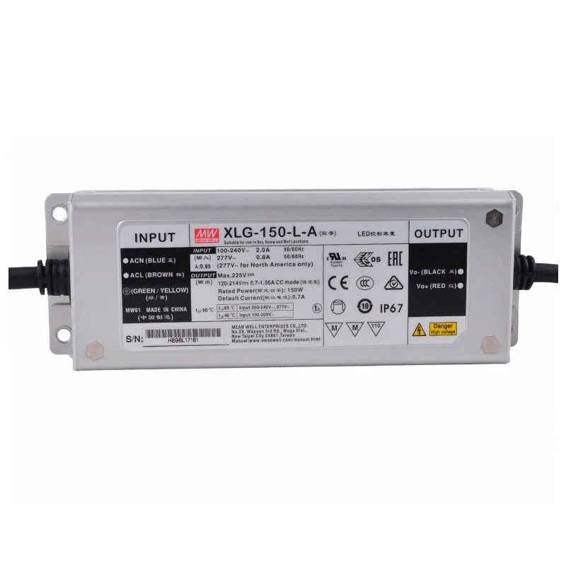 MW XLG-150-L-A 150W Constant Power Mode LED Driver  Converter Transformer Wide Input Range