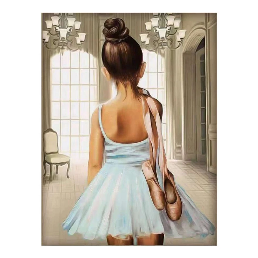 5D Diy Diamond Painting Drill Full Square Or Round Dancer Girl Canvas Pictures 30*40CM Wall Paintings For Living Room