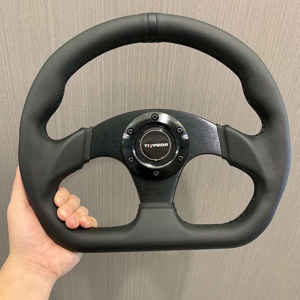 13 дюймов 320 мм D-образный руль Универсальный JDM спортивный кожаный дрейф плоский кронштейн для игровой машины