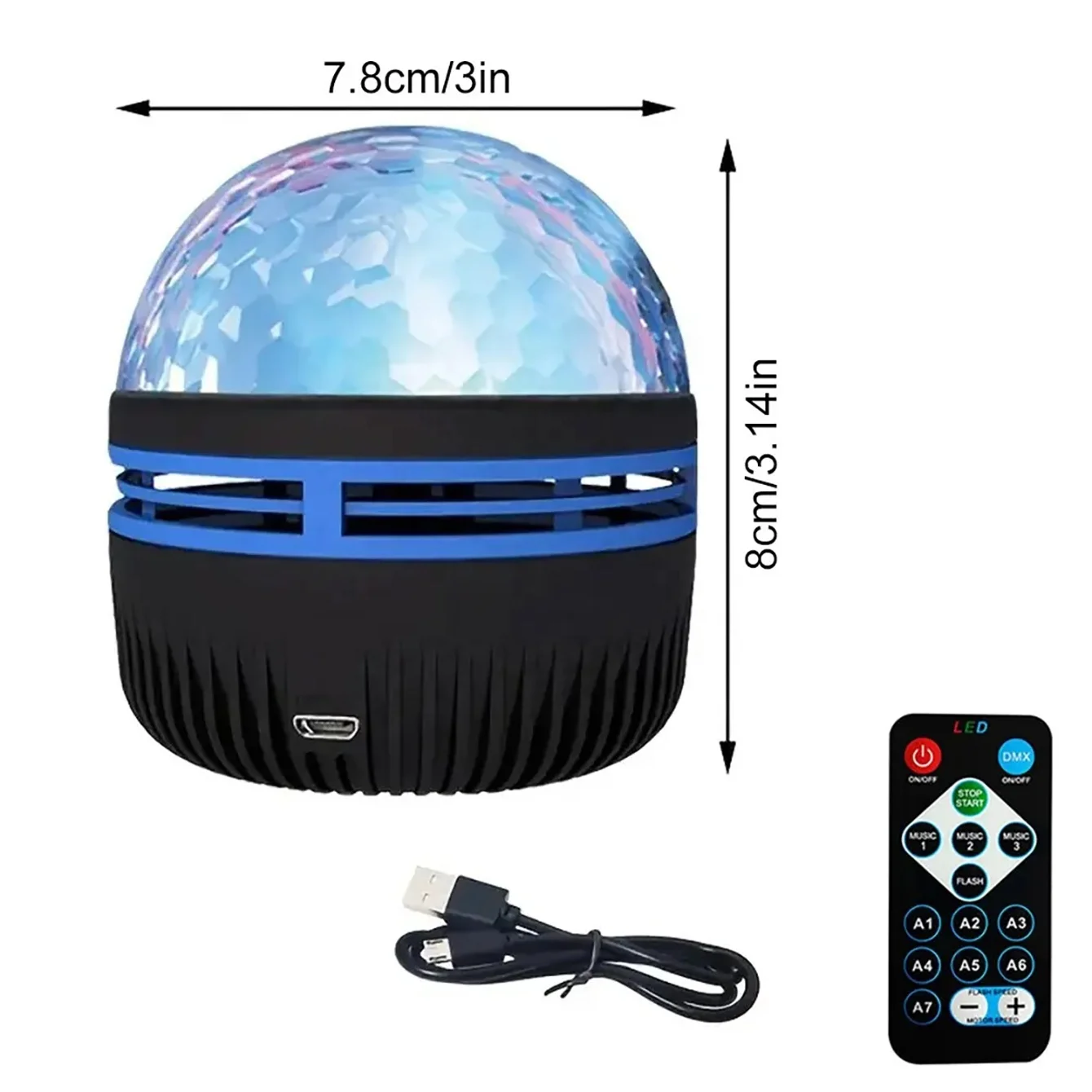 RGB светодиодный мини-фонарь проектор волшебный хрустальный шар лампа с лазерным светом для рождественской танцевальной вечеринки декора квартиры