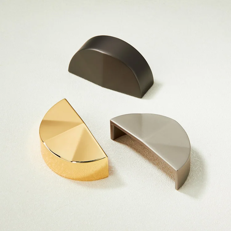 New modern luxury metal half moon hammered kitchen cabinet furniture drawers pull handles